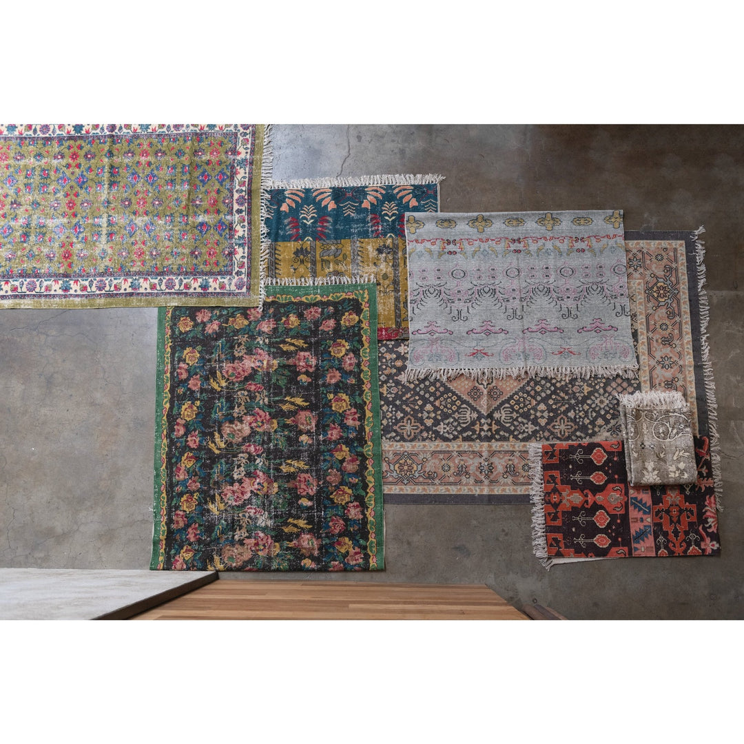 4' x 6' woven cotton printed rug primary product view.