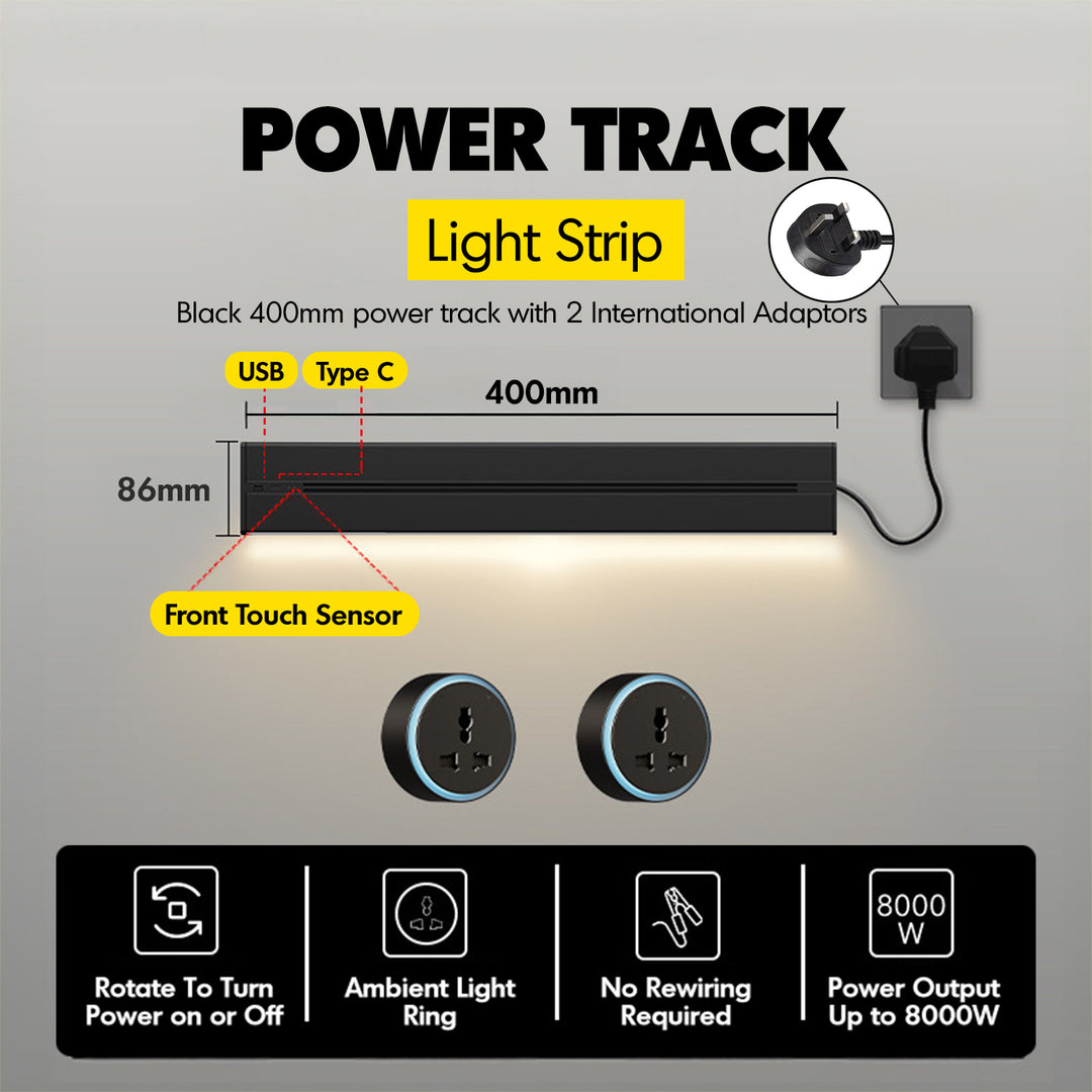 Aluminium Power Track And Adaptors With Motion Sensor LED Light