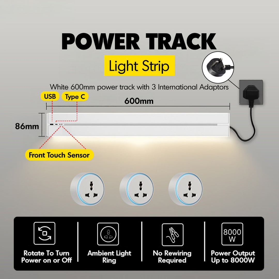 Aluminium Power Track And Adaptors With Motion Sensor LED Light