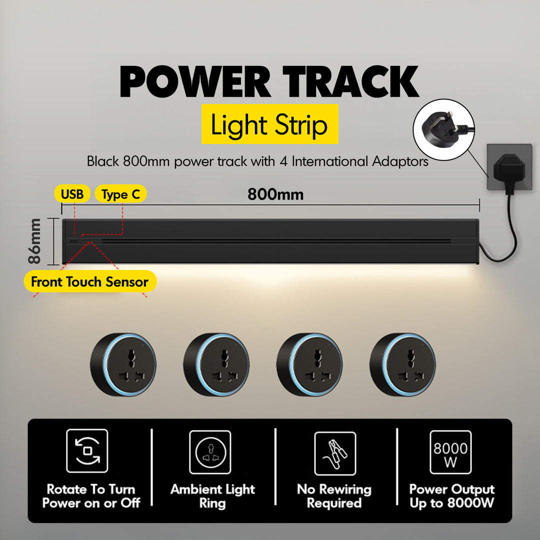 Aluminium Power Track And Adaptors With Motion Sensor LED Light