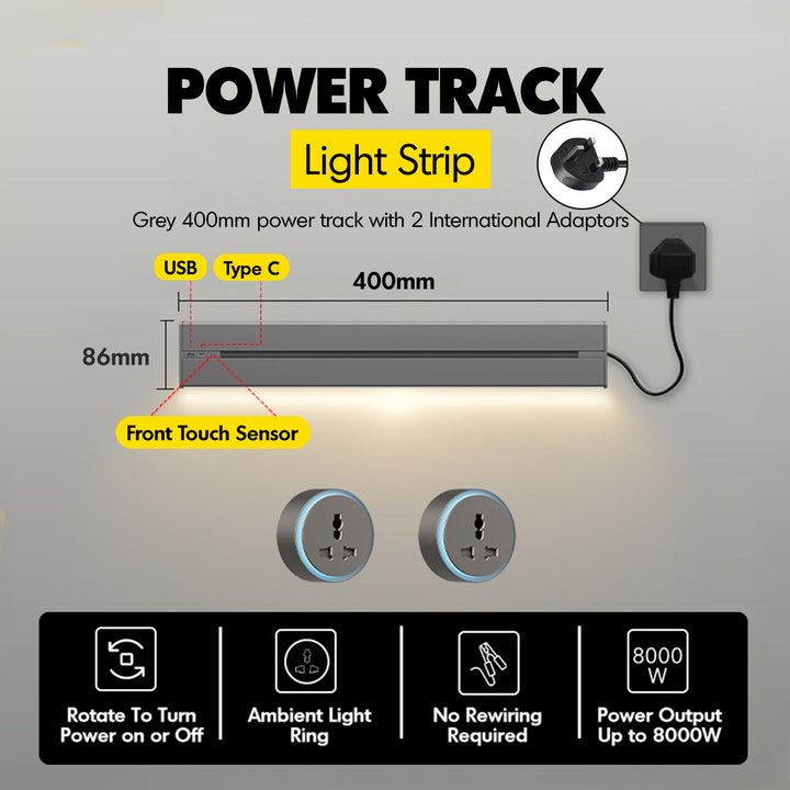 Aluminium Power Track And Adaptors With Motion Sensor LED Light
