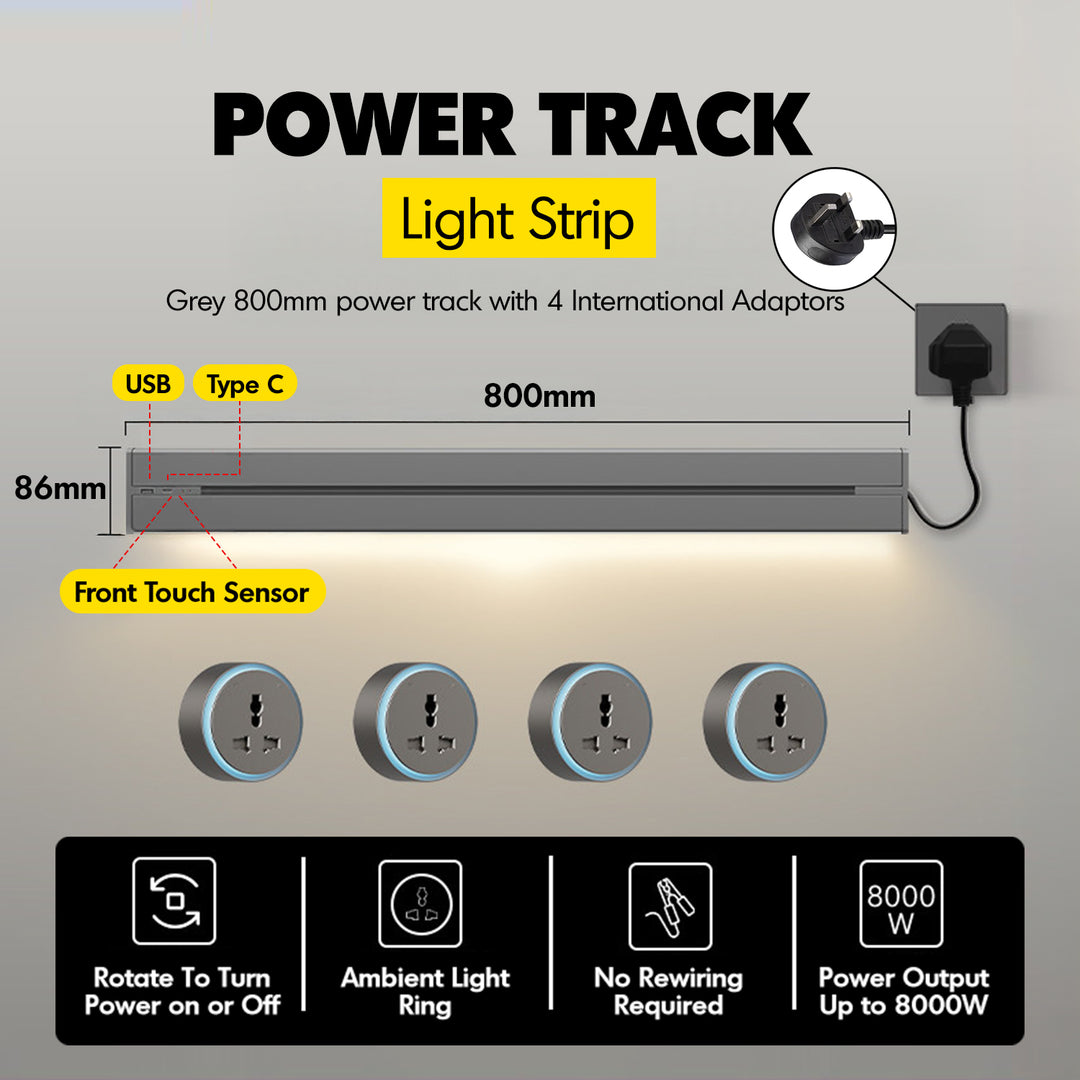 Aluminium Power Track And Adaptors With Motion Sensor LED Light