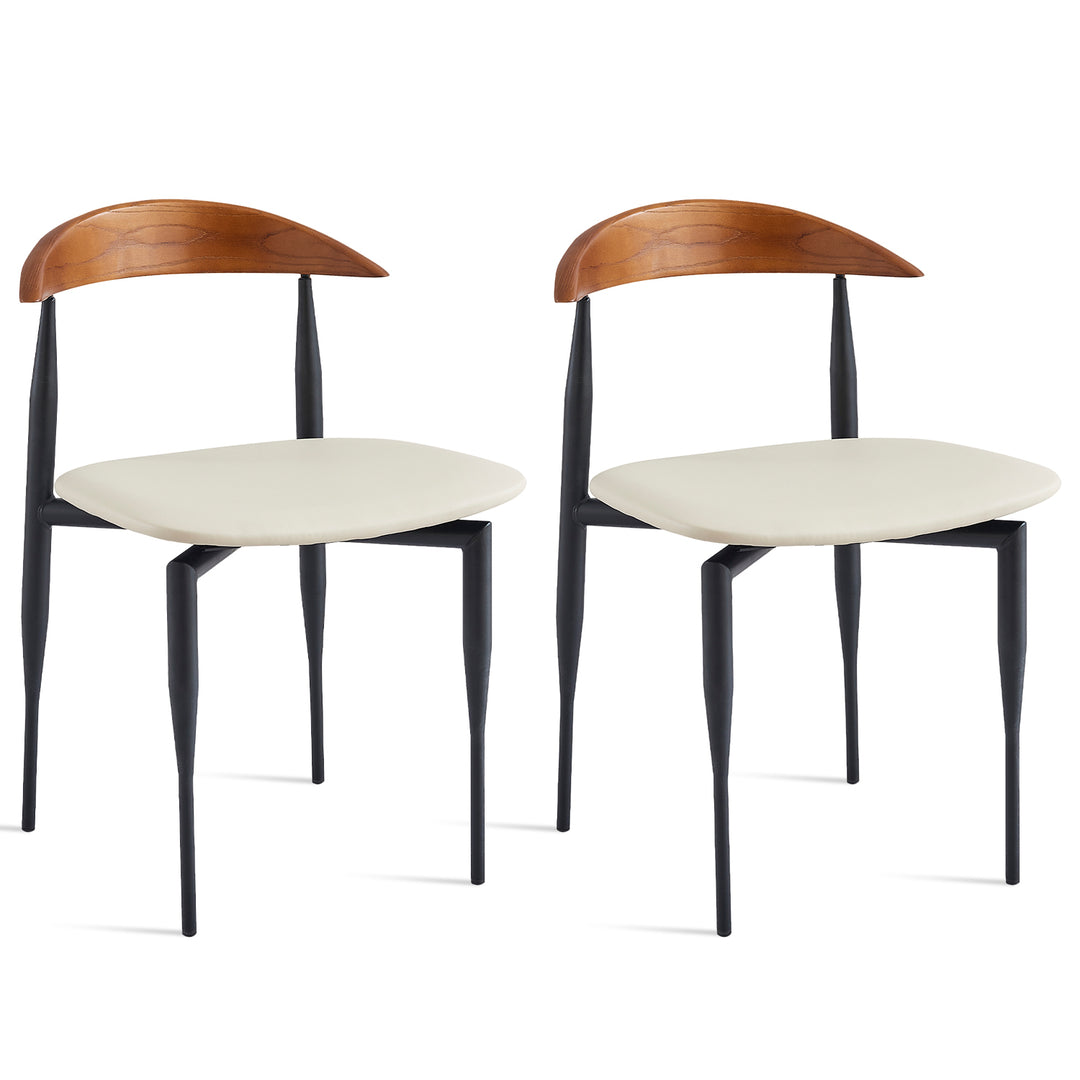 Modern Wood Dining Chair 2pcs Set MEADE Layered