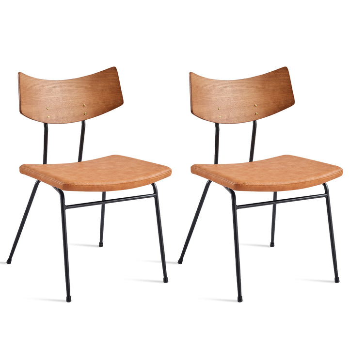 Modern Wood Dining Chair 2pcs Set SOLI White Background
