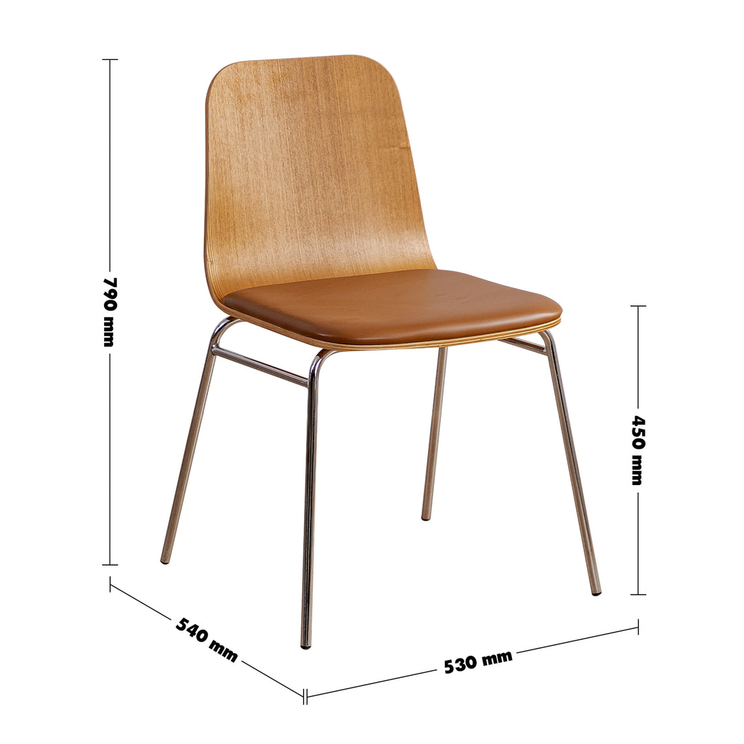 Modern Wood Dining Chair 2pcs Set SEELA Size Chart