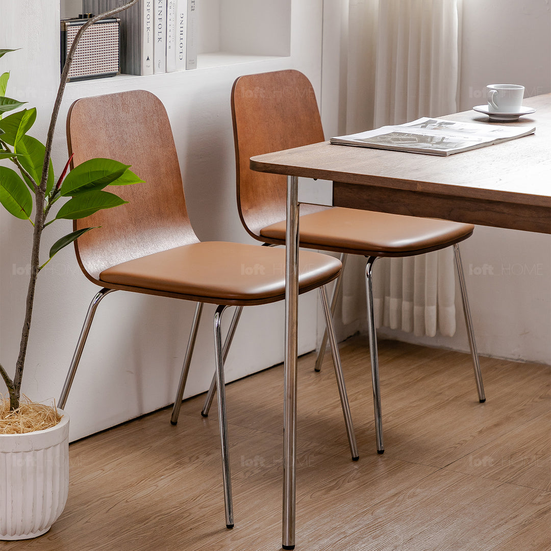 Modern Wood Dining Chair 2pcs Set SEELA Detail 9