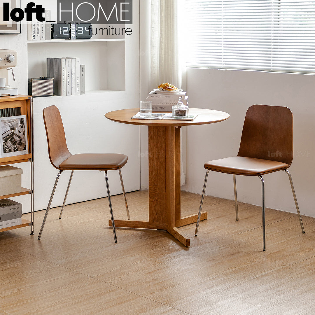 Modern Wood Dining Chair 2pcs Set SEELA Detail 1