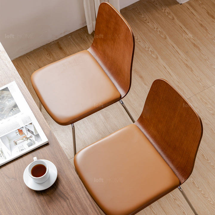 Modern Wood Dining Chair 2pcs Set SEELA Detail 7
