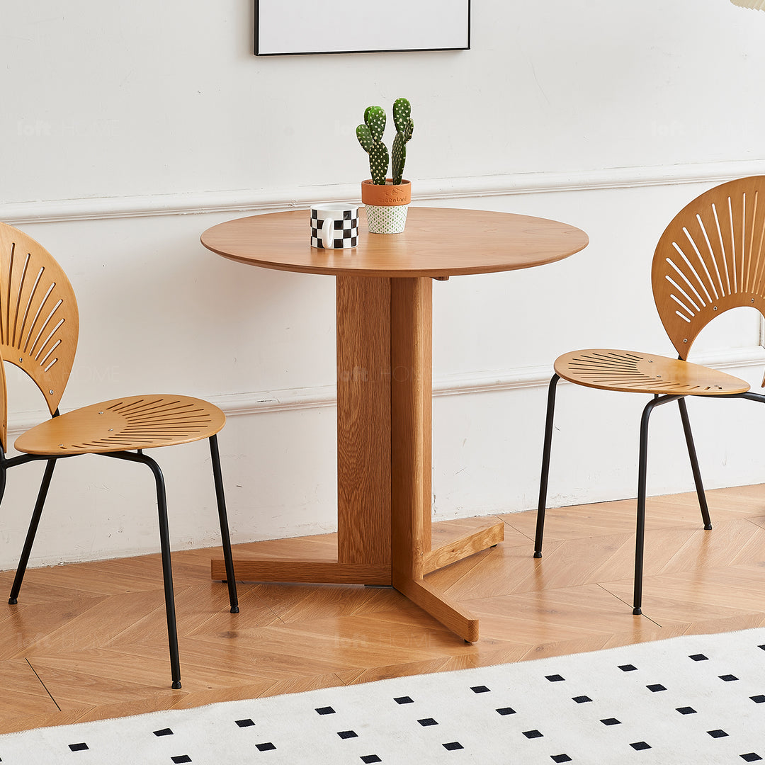 Modern Wood Round Dining Table TREFOIL Environmental