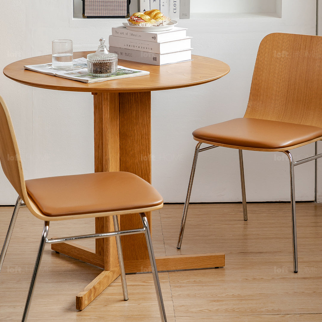 Modern Wood Round Dining Table TREFOIL Detail