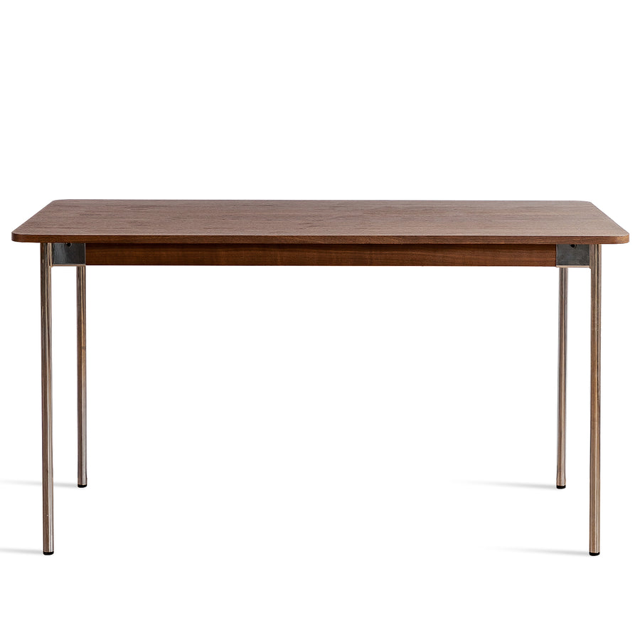 Modern Wood Dining Table Walnut HALDEN White Background