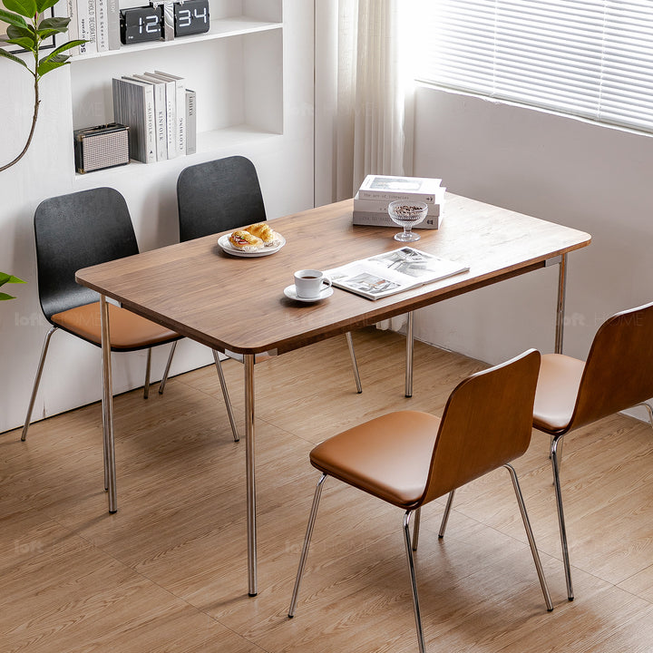 Modern Wood Dining Table Walnut HALDEN Color Variant