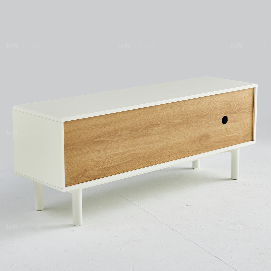 Modern Wood TV Console LUNA White Situational