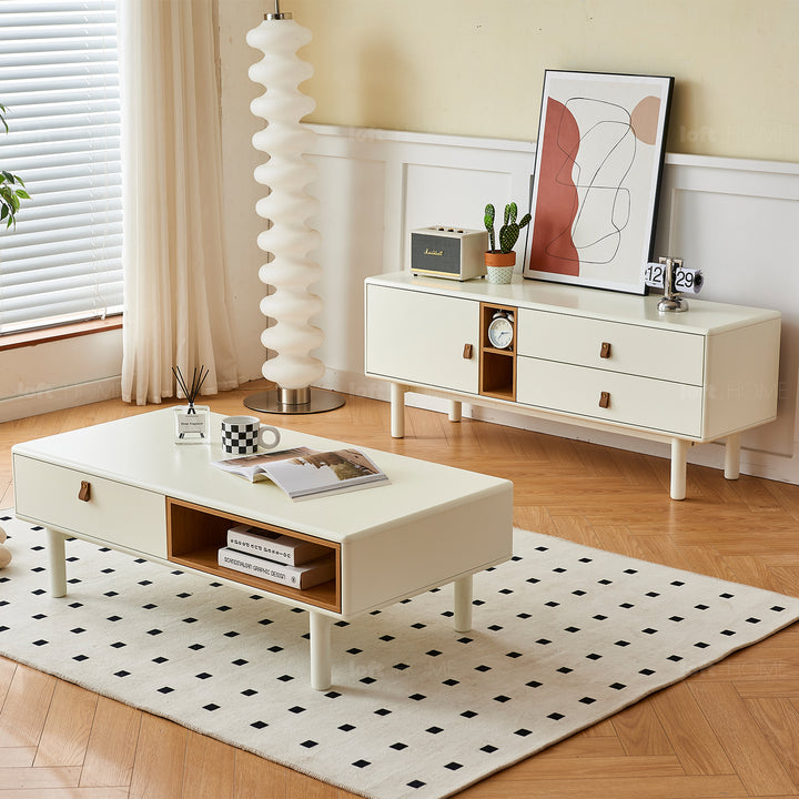 Modern Wood TV Console LUNA White Color Swatch