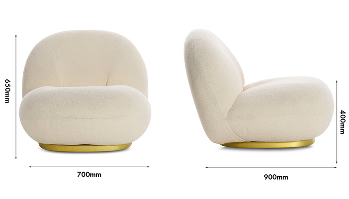 Modern Teddy Fabric 1 Seater Sofa PACHA Size Chart