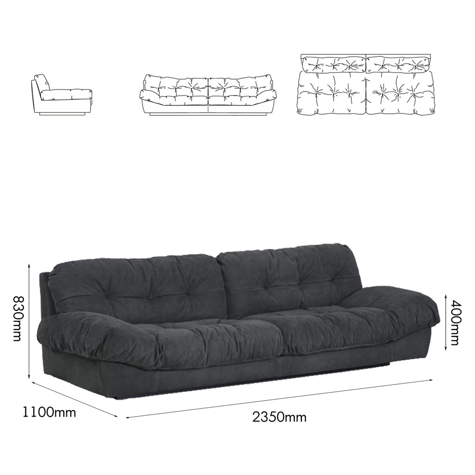 Bauhaus suede fabric 3 seater sofa milano size charts.