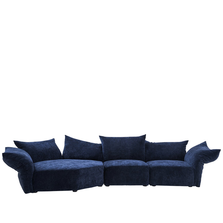 Minimalist Velvet Fabric L Shape Sofa FLOWER In-context
