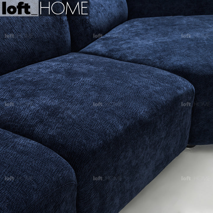 Minimalist Velvet Fabric L Shape Sofa FLOWER Panoramic