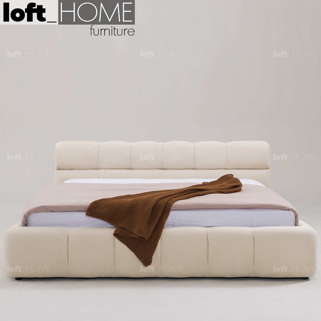 Minimalist Suede Fabric Bed TUFTY Primary Product