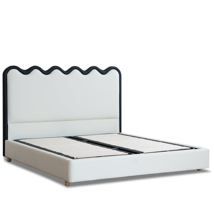 Minimalist Leather Bed RIPPLE White Background