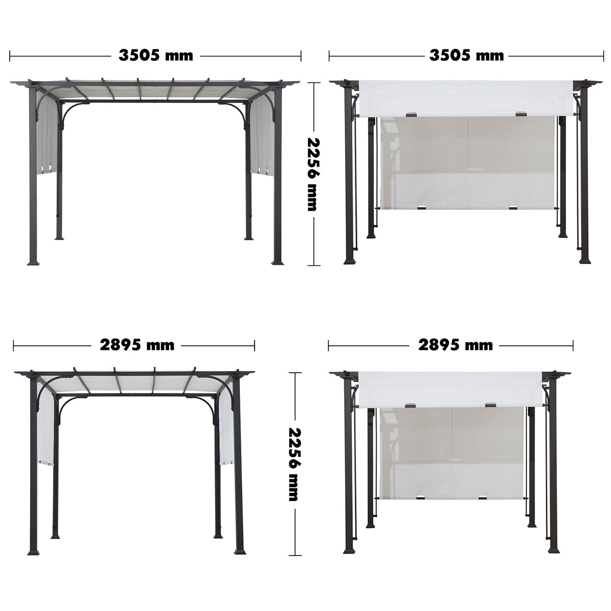 Modern Outdoor Pergola OASIS Size Chart