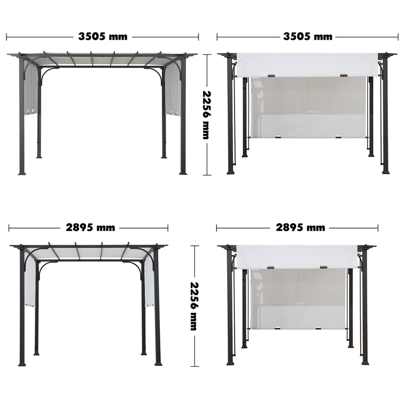 Modern Outdoor Pergola OASIS Size Chart