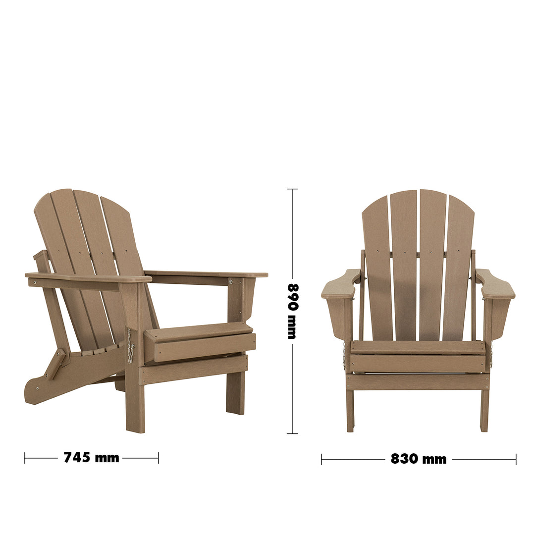 Modern Outdoor Foldable 1 Seater Sofa TIMBERLAND Size Chart