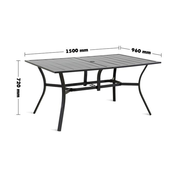 Modern Outdoor Dining Table PATIO Size Chart