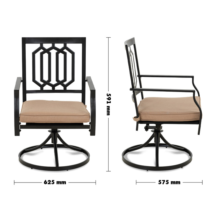 Modern Outdoor Revolving Dining Chair PATIO Size Chart