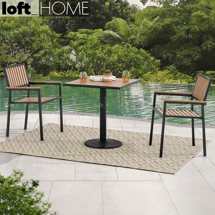 Modern Outdoor Dining Table BLISS 3pcs Set Primary Product