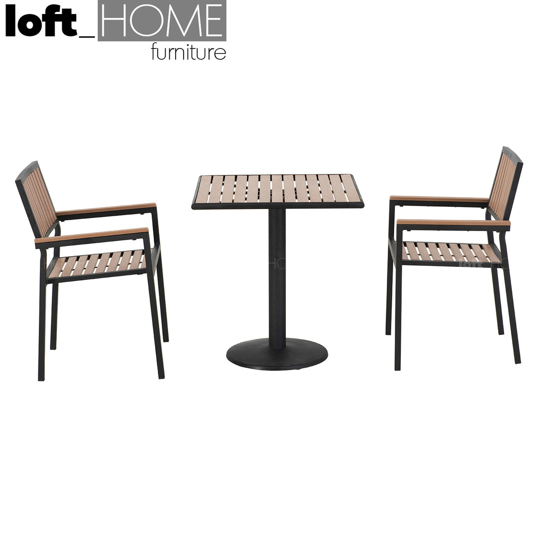Modern Outdoor Dining Table BLISS 3pcs Set Color Swatch