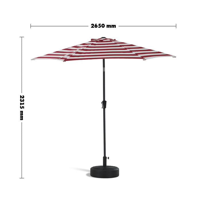 Minimalist Outdoor Unbrella RUBY Size Chart