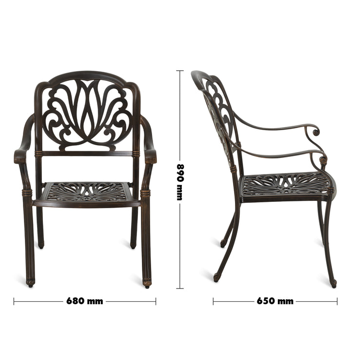 Modern Outdoor Dining Chair ARTISTRY Size Chart