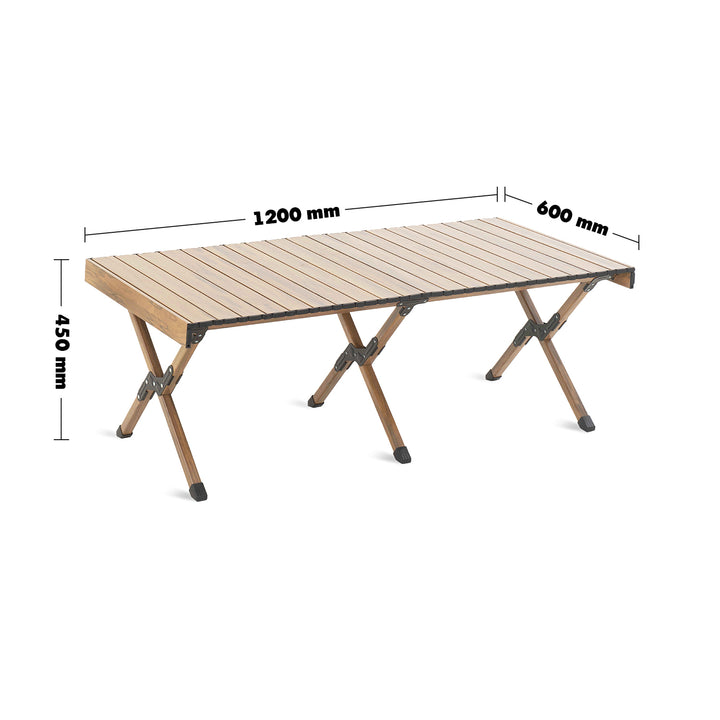 Modern Outdoor Foldable Coffee Table ROLLIE Size Chart