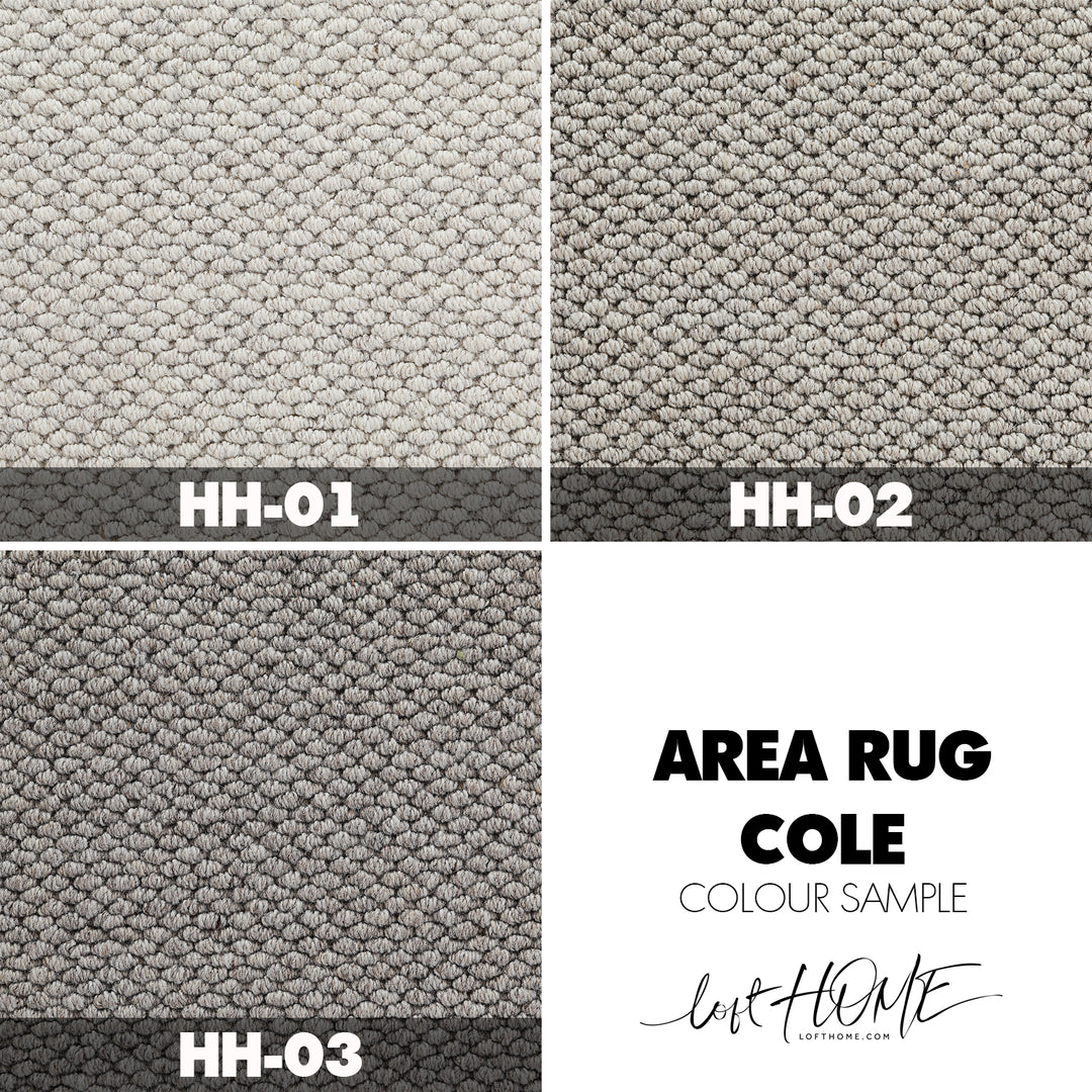 Modern Wool Area Rug COLE Size Chart