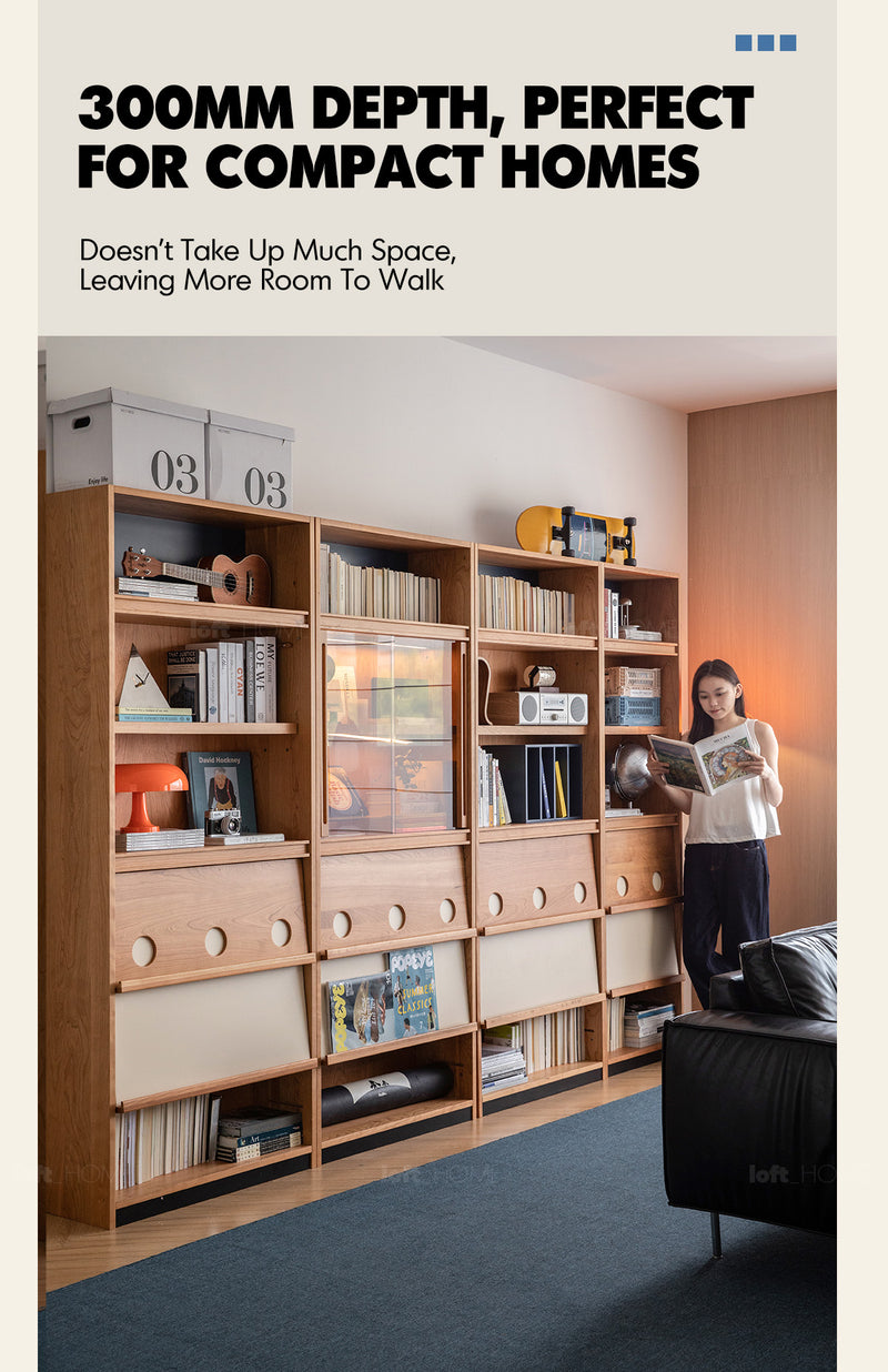 Scandinavian Cherry Wood Bookshelf TIME Good to Know - 4