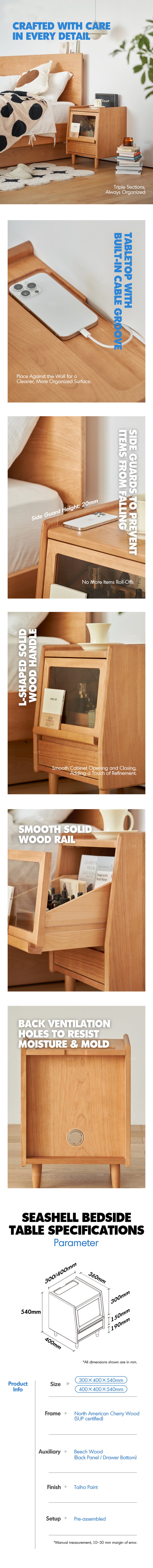 Scandinavian Cherry Wood Side Table SHELL Good to Know - 4