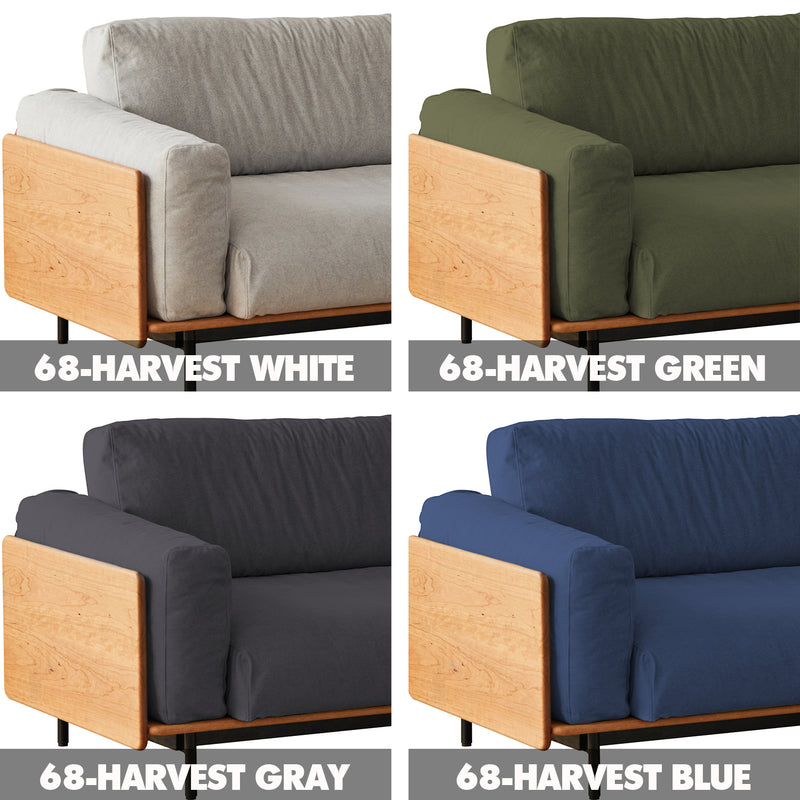Scandinavian Boucle Fabric 2 Seater Sofa HARVEST Color Swatches