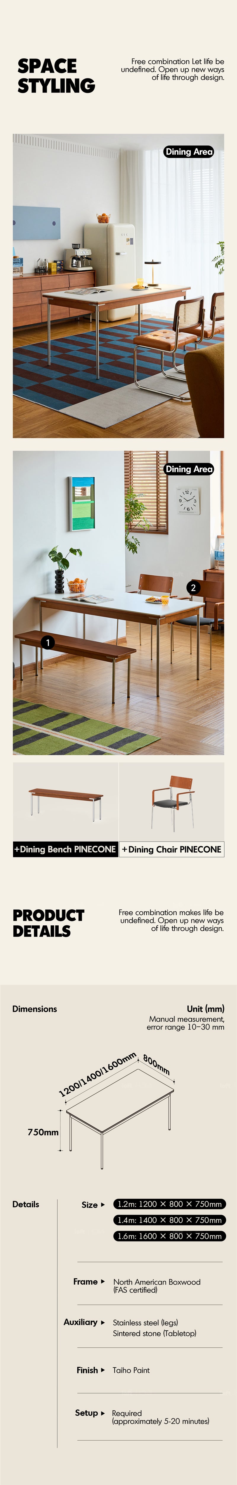 Bauhaus Sintered Stone Boxwood Dining Table PINECONE Good to Know - 4