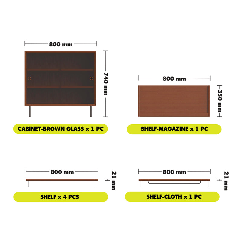 Bauhaus Boxwood Modular Hanging Wall Shelf System MUSE ENTRYWAY Size Chart_2