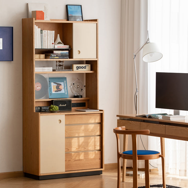 Scandinavian cherry wood storage side cabinet time material variants.