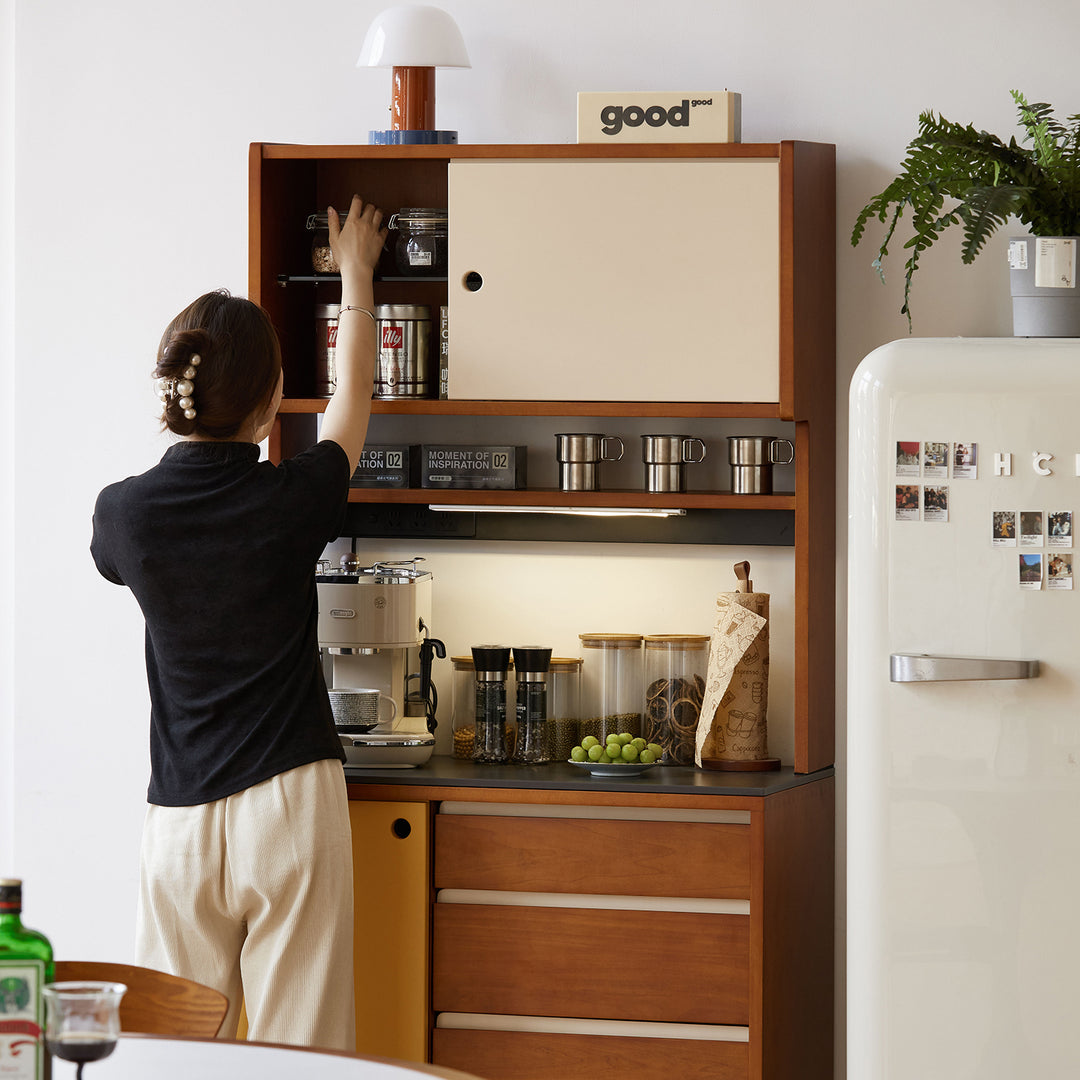 Vintage boxwood storage side cabinet easebar in real life style.