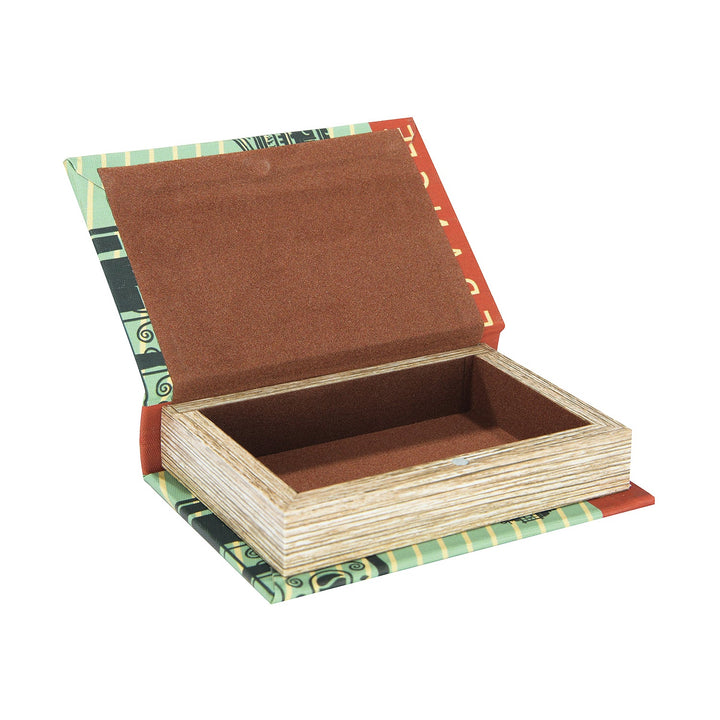 5-1/2"l x 3-3/4"w mdf & canvas book storage box, 5 styles decor material variants.