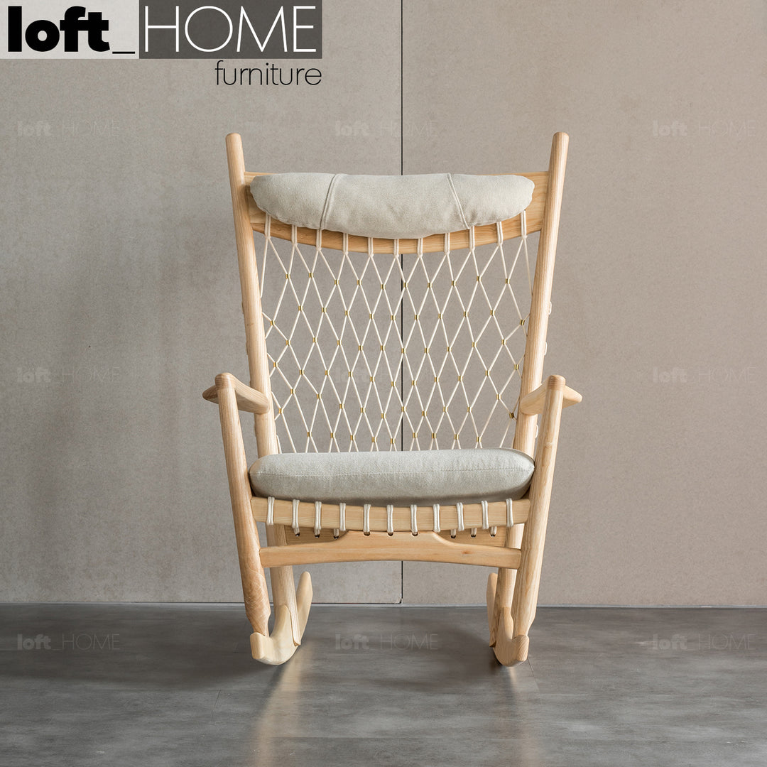 Japandi Rope Woven Rocking Chair HANS WEGNER Primary Product