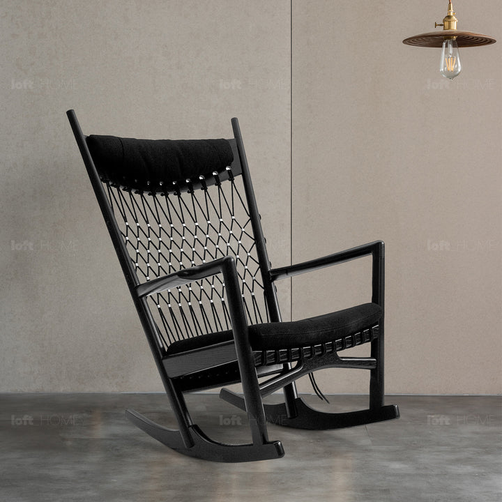 Japandi Rope Woven Rocking Chair HANS WEGNER Detail 5