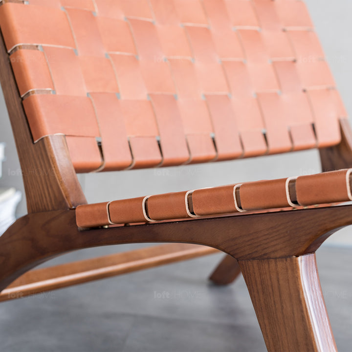 Japandi Leather 1 Seater Sofa TANNER Detail