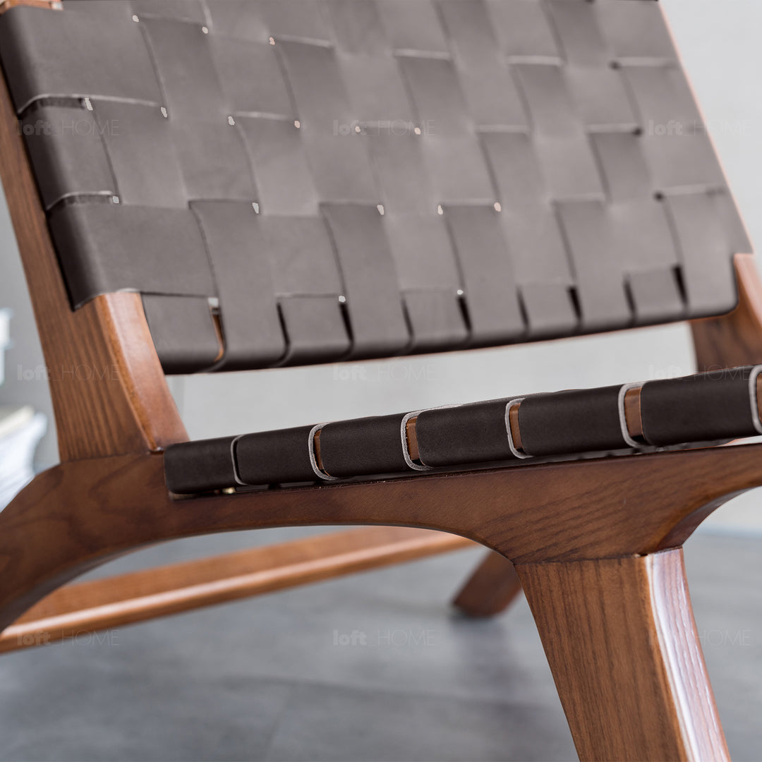 Japandi Leather 1 Seater Sofa TANNER Layered