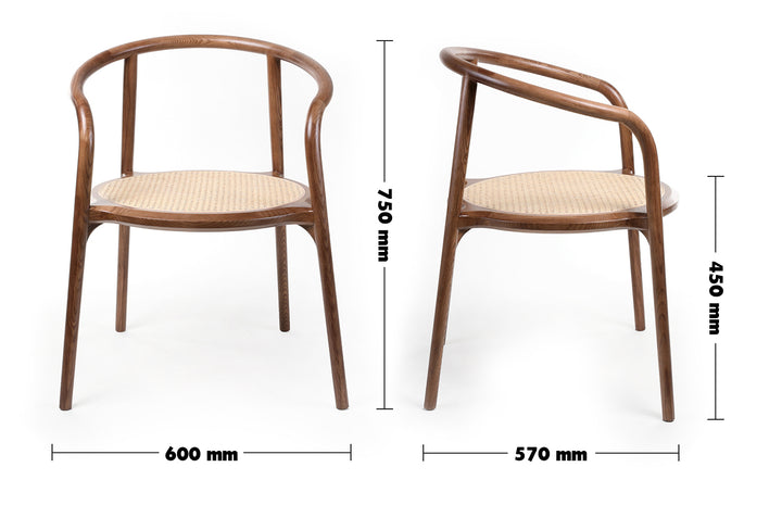 Japandi Rattan Dining Chair CIRCULAR Size Chart