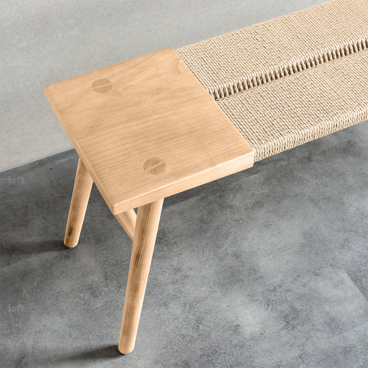 Japandi Rope Woven Dining Bench WOVEN Detail 7