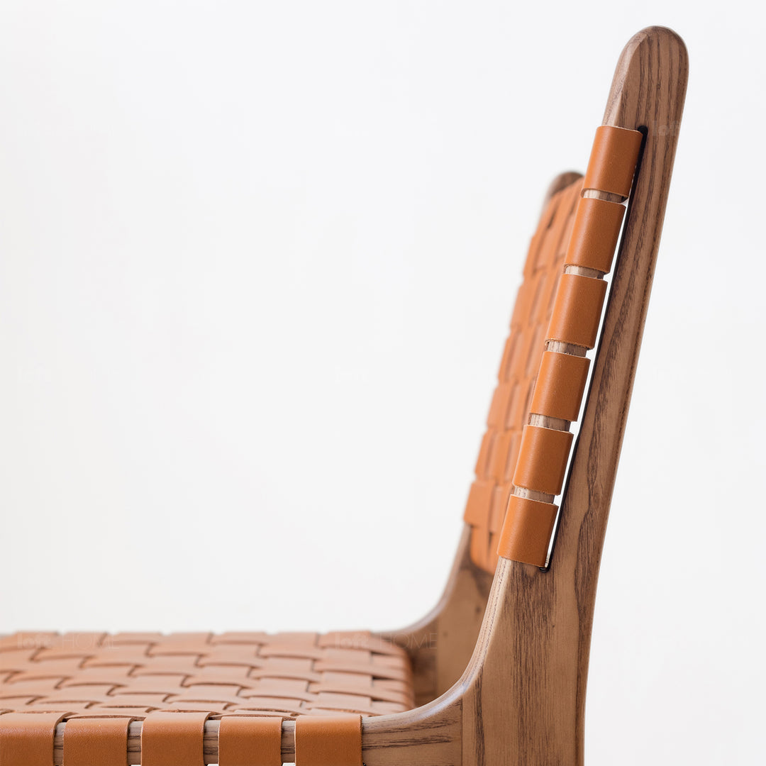 Japandi Leather Dining Chair PASADENA Close-up